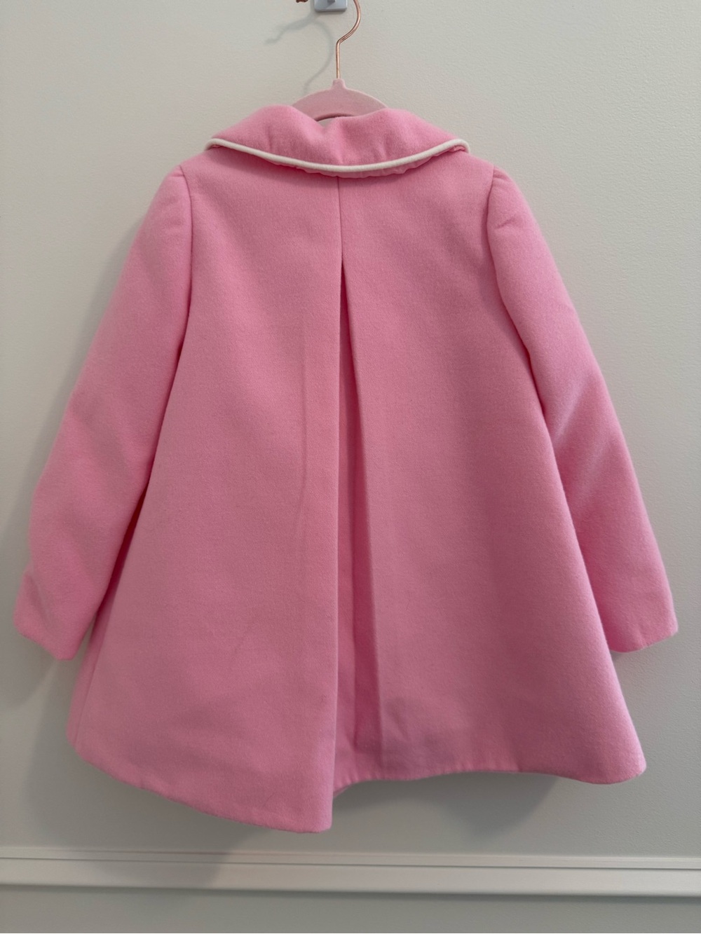 Rachel Zoe Pink Girls' Pea Coat with White Trim Size 5T - Picture 2 of 3